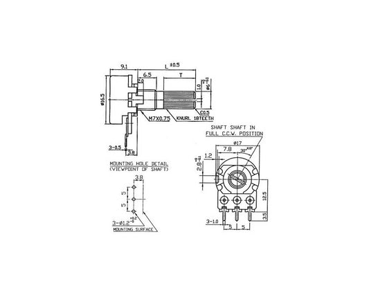 Potentiometer for F1 Clutch and Pedals