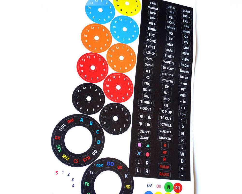 Universal Stickers for custom Simracing Steering Wheels