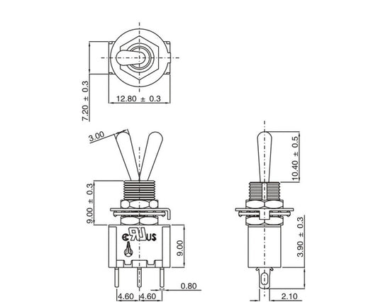 Switch (On)-Off-(On) with return and cap for Racing Wheels