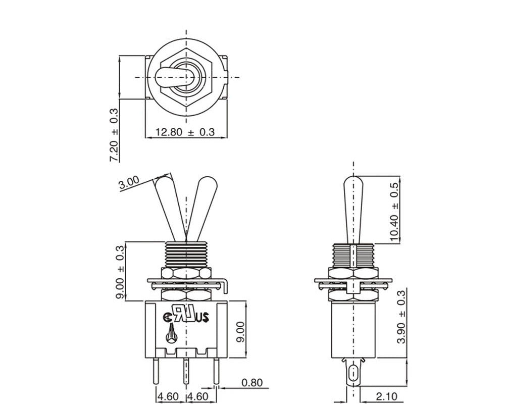 Switch (On)-Off-(On) with return and cap for Racing Wheels